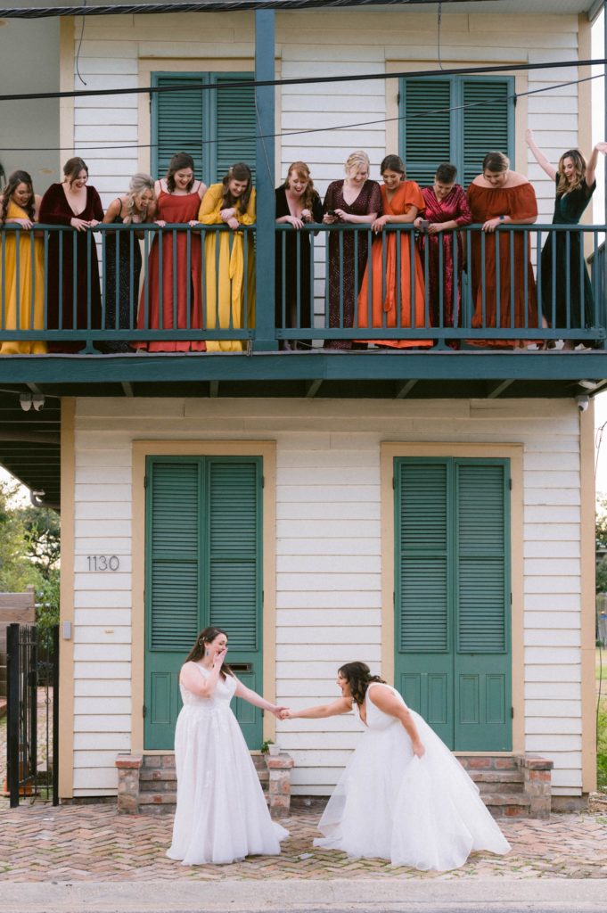 first look at New Orleans wedding