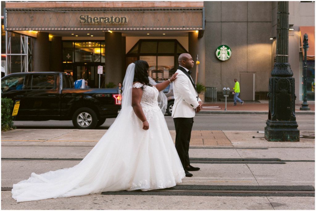 first look for New Orleans wedding