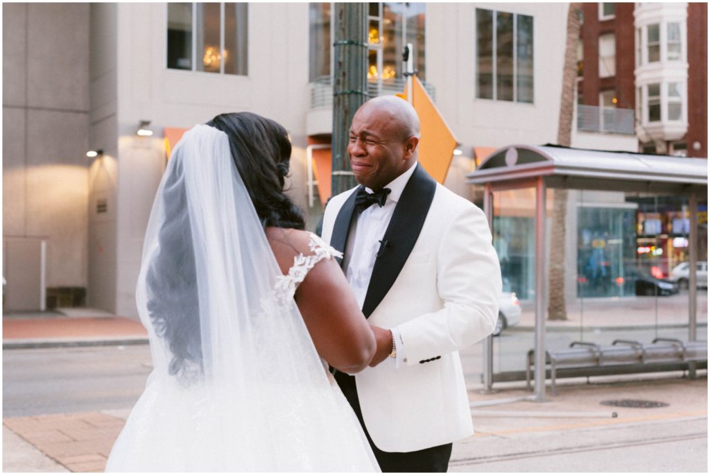 New Orleans wedding first look