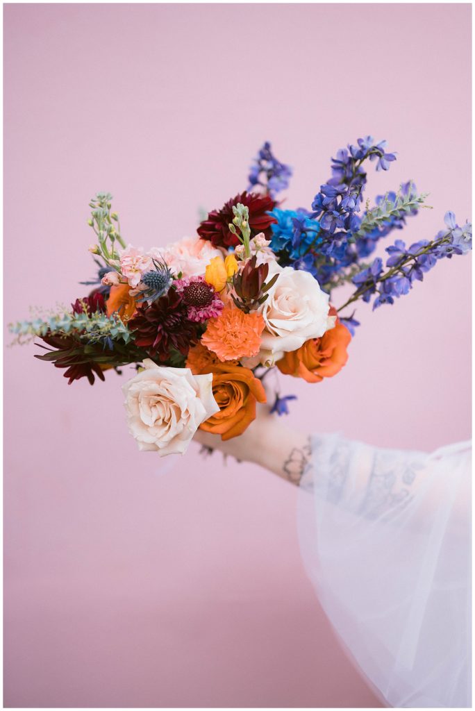 colorful bouquet for New Orleans wedding