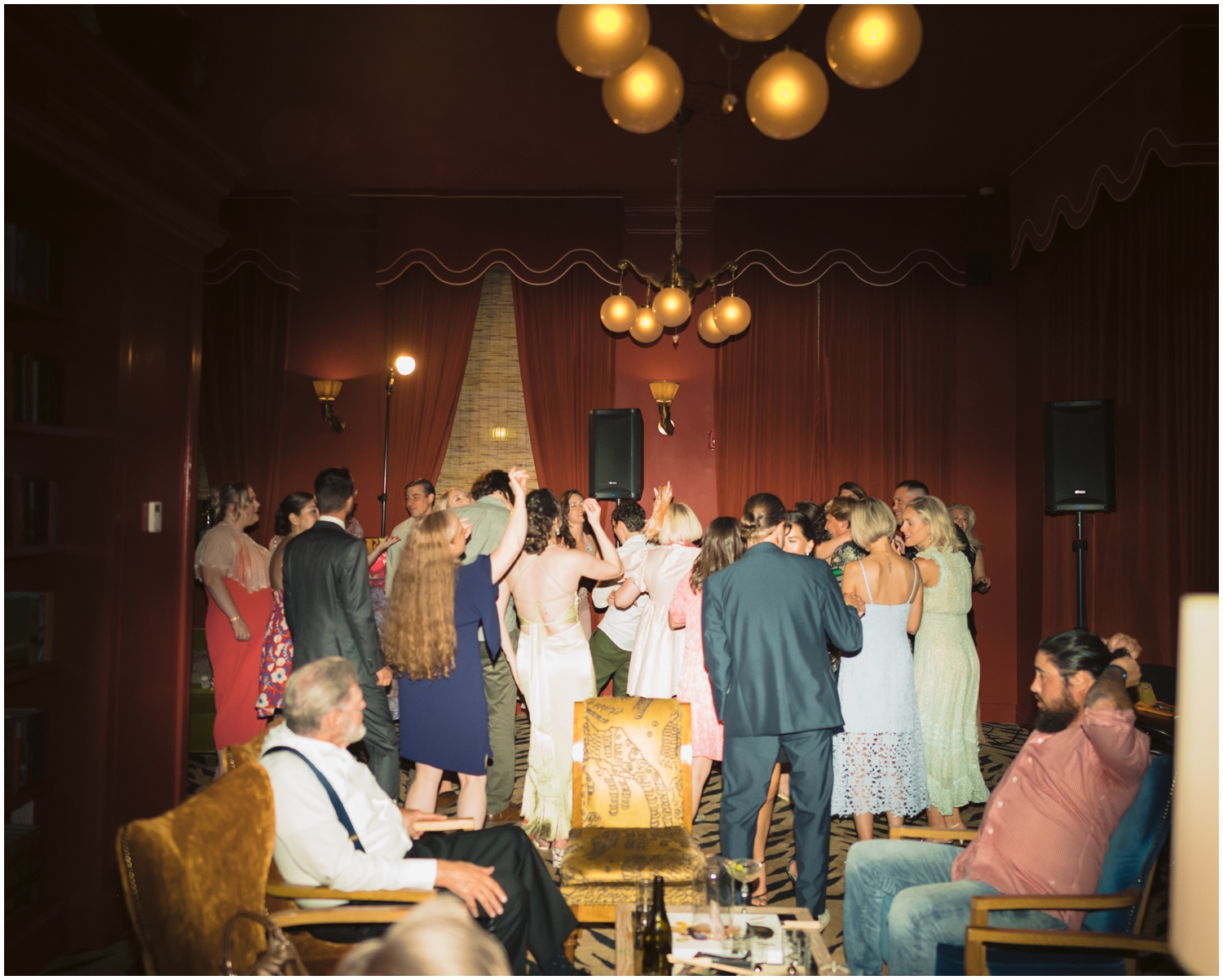Guests gather on the dance floor.