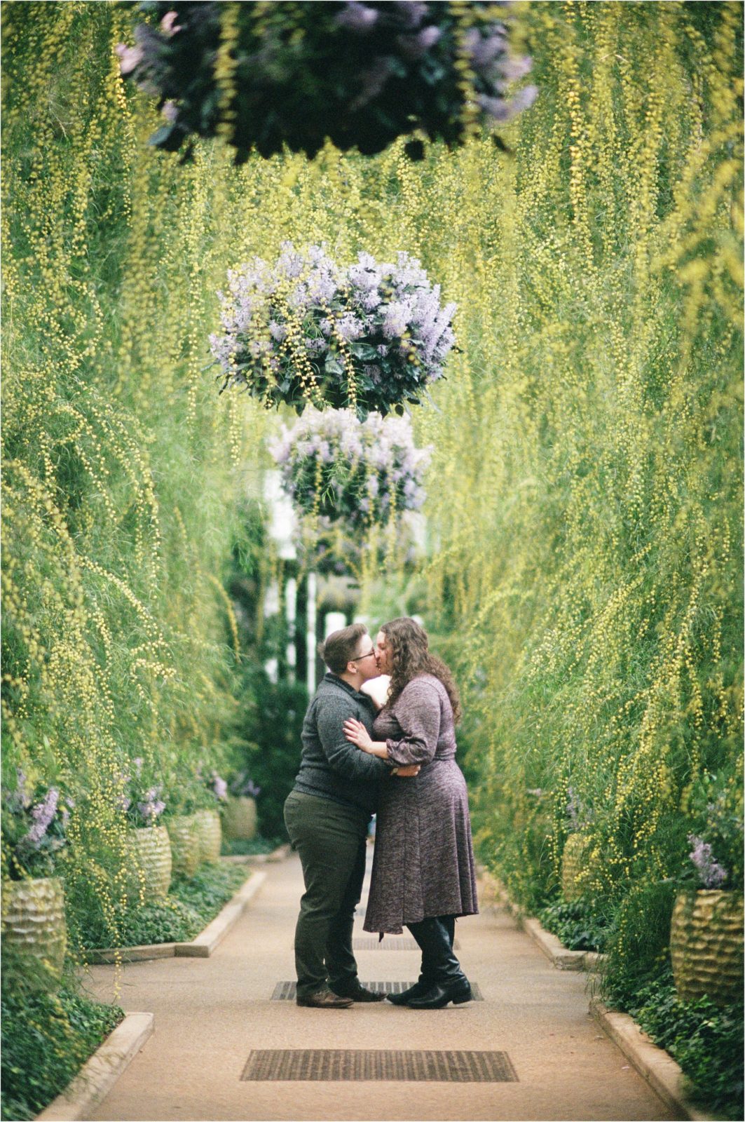 Dreamy Longwood Gardens Engagement Photos on Film and Digital