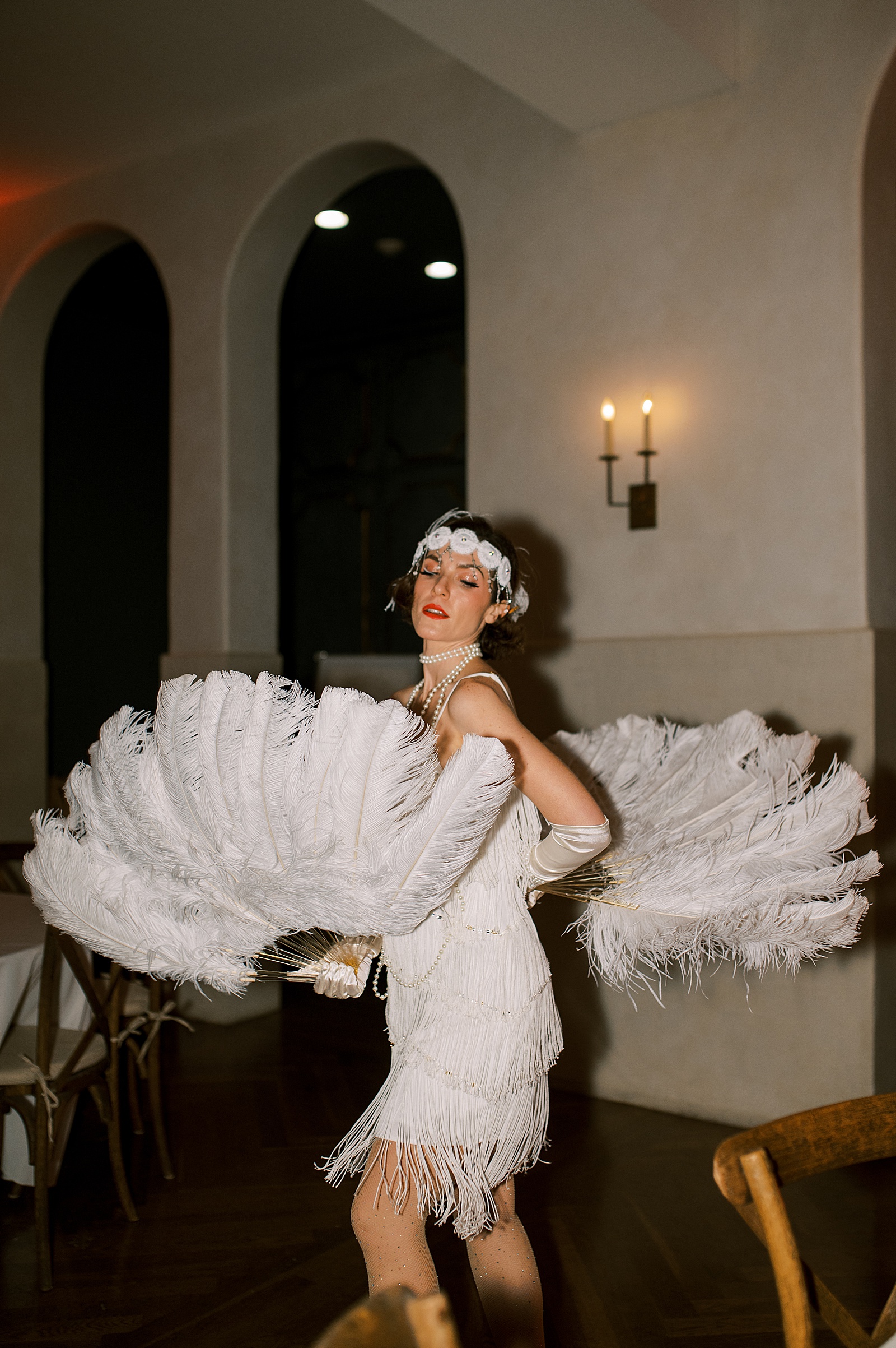 A flapper performs at a New Orleans wedding.